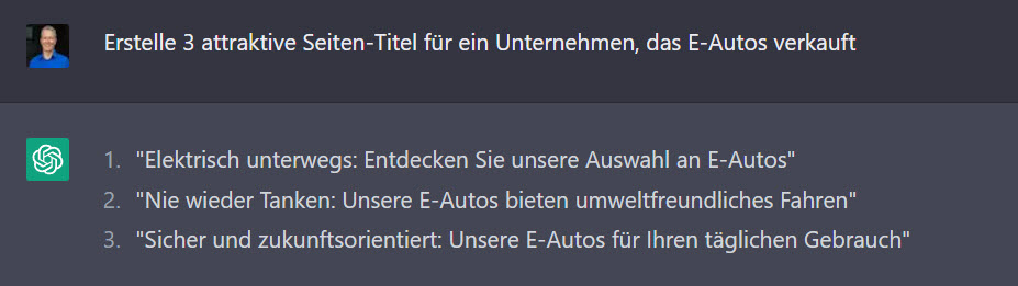 ChatGpT Seitentitel
